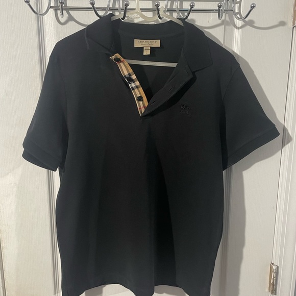 Men’s Black Burberry Short Sleeve Button Up
